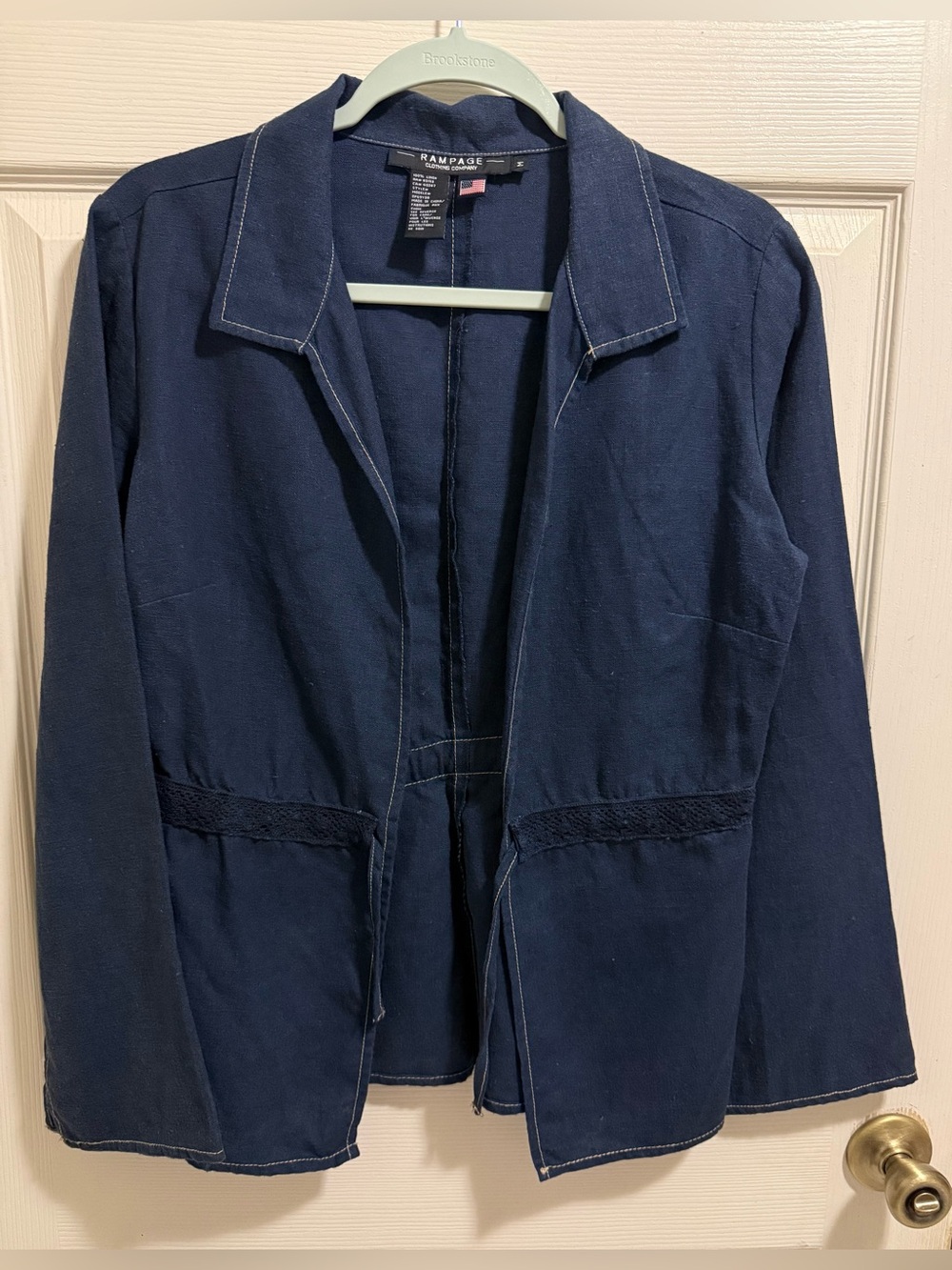 Rampage Navy Open-Front Blazer Jacket